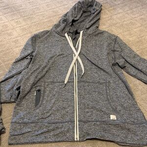 Vuori Heathered Gray Zip-Up Hoodie